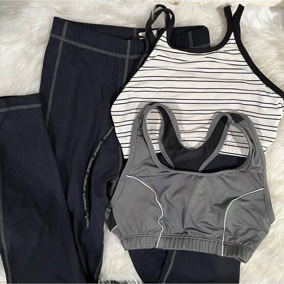 NEW ASICS Everlast Athletic Workout Gym Running Sports Bra Top Pants Set Bundle - Picture 3 of 16